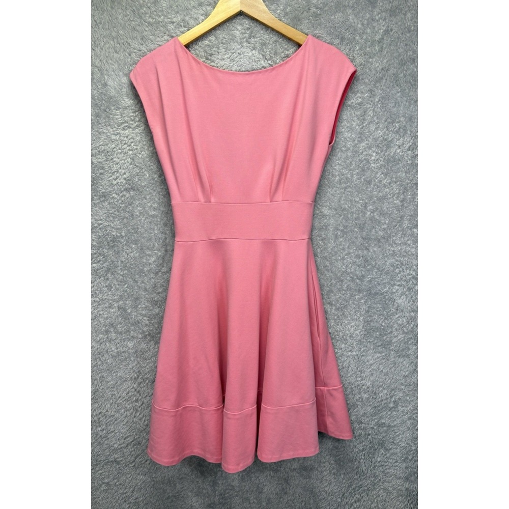 Kate Spade New York Womens XS Fiorella Ponte Fit Flare Dress Pink Sleeveless